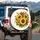 Golden Sunflowers Honey Bees Red Poppy Green Leaves Cream Floral Field - Garden Lover Gift Spare Tire Cover - 3