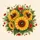 Golden Sunflowers Honey Bees Red Poppy Green Leaves Cream Floral Field - Garden Lover Gift Spare Tire Cover - 6