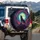 Black Wolf Moon Mountain - Wildlife Lover Gift for Outdoor Explorer Spare Tire Cover - 3