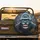 Mischievous Smiling Blue Gorilla Face with Teeth and Wide Eyes Jungle - Adventure Seeker Gift Spare Tire Cover - 2