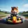 Hamster Go-Kart Checkered Aviator Helmet Green Hills Racetrack - Racing Fan Gift Spare Tire Cover - 6