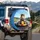 Hamster Go-Kart Checkered Aviator Helmet Green Hills Racetrack - Racing Fan Gift Spare Tire Cover - 3