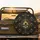 Deep Black Symmetric Interconnected Art Deco Golden Fan Cluster - Outdoor Auto Accessory Spare Tire Cover - 2