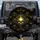 Deep Black Symmetric Interconnected Art Deco Golden Fan Cluster - Outdoor Auto Accessory Spare Tire Cover - 1