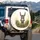 Friendly Grey Donkey Rustic Fence - Farmhouse Decor Gift for Donkey Lover Spare Tire Cover - 3