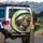 Sloth Family Driving Modern Car Road Trip Landscape - Adventure Traveler Gift Spare Tire Cover - 3