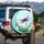 Dark Purple Dragonfly White Daisies Wildflowers Grass - Outdoor Adventure Gift Spare Tire Cover - 3