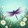 Dark Purple Dragonfly White Daisies Wildflowers Grass - Outdoor Adventure Gift Spare Tire Cover - 6