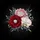 Crimson Blush Off-White Diamond Flowers Crystal Leaves Display - Home Decor Gift Spare Tire Cover - 6