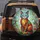 Luminous Stained Glass Sitting Cat Floral Swirl - Home Decor Gift for Cat Lover Pet Parents Spare Tire Cover - 5