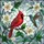 Stained Glass Cardinal Hummingbird Madonna Lilies - Wildlife Lover Gift Spare Tire Cover - 6