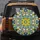 Teal Lime Stained Glass Six-Petal Flower Jewel Leaf - Garden Lover Home Decor Gift Spare Tire Cover - 5