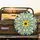 Teal Lime Stained Glass Six-Petal Flower Jewel Leaf - Garden Lover Home Decor Gift Spare Tire Cover - 2