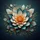 Realistic Creamy White Teal Blue Flower Orange Gold Stamen Gold Flecks - Vehicle Decor Gift Spare Tire Cover - 6