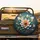 Realistic Creamy White Teal Blue Flower Orange Gold Stamen Gold Flecks - Vehicle Decor Gift Spare Tire Cover - 2