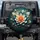 Realistic Creamy White Teal Blue Flower Orange Gold Stamen Gold Flecks - Vehicle Decor Gift Spare Tire Cover - 1