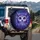 Large-Eyed Purple Owl Face Night Sky - Wildlife Lover Gift Spare Tire Cover - 3
