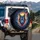 Faceted Wolf Head Glowing Mane Cosmic Vortex - Wildlife Lover Gift Spare Tire Cover - 3