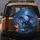 Dark Blue Dragon Luminous Purple Wings Mystical Cavern - Fantasy Lover Gift Spare Tire Cover - 5