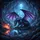 Dark Blue Dragon Luminous Purple Wings Mystical Cavern - Fantasy Lover Gift Spare Tire Cover - 6