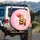Bumblebees Hearts Flowers - Sweetheart Home Decor Gift for Bee Lover Spare Tire Cover - 3