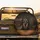 Realistic Black Tan Dachshund Dog Face Amber Eyes Wooden Plank - Pet Lover Gift Spare Tire Cover - 2