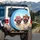 Cheerful Pugs Pink Floppy Hat Cowboy Hat Heart Sunglasses - Dog Lover Travel Essentials Gift Spare Tire Cover - 3