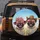 Cheerful Pugs Pink Floppy Hat Cowboy Hat Heart Sunglasses - Dog Lover Travel Essentials Gift Spare Tire Cover - 5