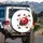Plump Ladybugs Black Pink Dots - Garden Home Decor Gift for Insect Lover Spare Tire Cover - 3