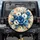 Cerulean Blue Orange White Abstract Floral - Home Decor Gift for Art Lovers Spare Tire Cover - 1