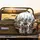 Seven Dalmatian Dogs Urban City Skyline Car Interior - Dog Lover Gift Spare Tire Cover - 2
