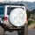 Varied Scale Grid Irregular Checkerboard Textured Squares Outdoor Lifestyle Decor for Vehicle Enthusiasts Spare Tire Cover - 3