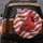 Northern Cardinal Red White Stripes Golden Glitter - Patriotic Car Decor Spare Tire Cover - 5