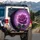 Magnificent Purple Rose Glistening Dewdrops Green Leaves - Garden Nature Gift Spare Tire Cover - 3