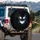 Haunting Digital Monster Face Glowing Eyes Jagged Grin - Horror Fan Gift Spare Tire Cover - 3