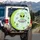 Cosmic Alien Heads Flying Saucers - Space Enthusiast Home Decor Gift Spare Tire Cover - 3