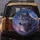 Grey Wolf Golden Eyes Cosmic Sky Stars Moon - Wildlife Lover Gift Spare Tire Cover - 5
