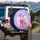 Pink Highland Cow Bubblegum Cosmic - Cow Lover Gift Spare Tire Cover - 3