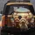 Fluffy Doodle Dogs Outdoor View Scene - Dog Lover Road Trip Gift Spare Tire Cover - 5