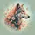 Majestic Wolf Pink Coral Flowers Teal Fur Butterflies Sage Sky - Wildlife Lover Gift Spare Tire Cover - 6