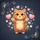 Welcoming Smiling Fluffy Orange Tabby Cat Hearts Stars - Cat Lover Gift Spare Tire Cover - 6
