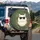 White Cat Sunglasses Olive Green Background - Home Decor Gift for Cat Lover Spare Tire Cover - 3