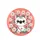 White Tabby Cat Daisy Garden Coral Pink Floral - Cat Lover Home Decor Gift Spare Tire Cover - 4