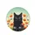 Majestic Black Cat Wildflower Meadow Golden Sky - Home Decor Gift for Cat Lover Spare Tire Cover - 4