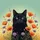Majestic Black Cat Wildflower Meadow Golden Sky - Home Decor Gift for Cat Lover Spare Tire Cover - 6