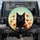 Majestic Black Cat Wildflower Meadow Golden Sky - Home Decor Gift for Cat Lover Spare Tire Cover - 1