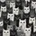Dense Crowd of Curious Black White Grey Cats - Home Decor Gift for Cat Lovers Spare Tire Cover - 6