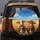 Happy Cartoon Cows Country Road Wheat Fields - Farmhouse Decor Gift for Cow Lover Spare Tire Cover - 5