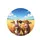 Happy Cartoon Cows Country Road Wheat Fields - Farmhouse Decor Gift for Cow Lover Spare Tire Cover - 4