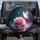 Deep Teal Pink Rose White Butterfly Luminous Orbs Glitter - Car Decor Gift Spare Tire Cover - 1
